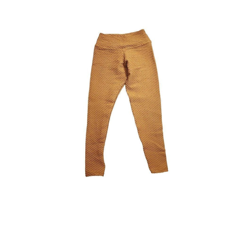 Booty By BraBants One Size Croco Leggings in Mustard Yellow.